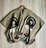 Women's Classic Southwestern / Wolf Blanket Mohair Cape / Shawl