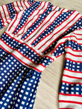 Sm/Med - Vintage 70s Red White and Blue Polyester Dress