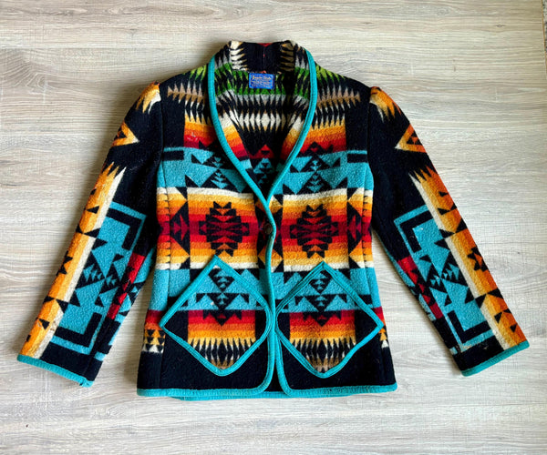 Vintage 50s/60s Pendleton Custom Beaver State Blanket Blazer (Womens Sm/Med)