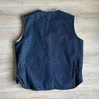 XL - Vintage 70s Cedar Creek Sherpa Lined Western Raw Denim Vest