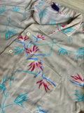 Vintage 80s Newport Beach Beige Floral Hawaiian Button Up Shirt - Large