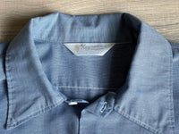 XL - Vintage 60s/70s Key Imperial Chambray Short Sleeve Button Up Work Shirt