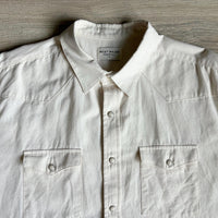 L/XL - Classic West Major Bone Ecru / Cream  Pearlsnap Western Shirt