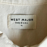 L/XL - Classic West Major Bone Ecru / Cream  Pearlsnap Western Shirt
