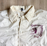 Vintage 70s White Native American / Chief Headdress / Windbreaker Jacket - Med/Lrg