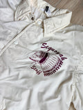 Vintage 70s White Native American / Chief Headdress / Windbreaker Jacket - Med/Lrg