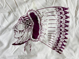 Vintage 70s White Native American / Chief Headdress / Windbreaker Jacket - Med/Lrg