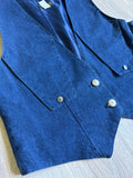 Vintage 90s Jules Denim Western / Rodeo Vest w/ Concho Buttons - Med/Lrg