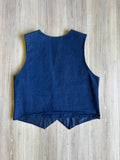 Vintage 90s Jules Denim Western / Rodeo Vest w/ Concho Buttons - Med/Lrg