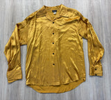 Vintage 90s Romeo Silky Gold / Mustard Button Up Shirt (Made in USA) - Medium