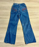 Vintage 70s/80s Woolco Western Wide Leg / High Waist Jeans (23-24 Waist)