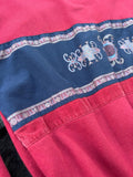 Vintage 90s Imprints Maroon / Navy Stripe Tribal Sweatshirt - Medium
