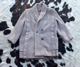 Vintage 80s Herringbone Wool Overcoat – Made in USA, Sm/Med