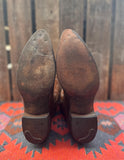 Women’s Size 6.5 Vintage 70s Nocona Brown Leather Boots w/ lizard toe