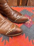 Women’s Size 6.5 Vintage 70s Nocona Brown Leather Boots w/ lizard toe