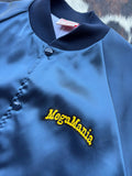 Vintage 90s MegaMania Lottery Blue Satin Windbreaker/ Bomber Jacket (Medium)