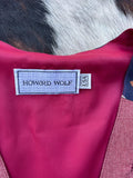 Women's S/M - Vintage 90s Howard Wolf Burgandy Striped / Embroidered / Western Themed Vest