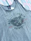 Y2K Gray Harley Davidson Distressed lorado Hog Biker Tank Top T-Shirt - Medium