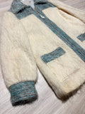 Vintage 50s Cameron Cream Mohair / Wool Zip Up Sweater Jacket - Small