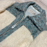 Vintage 50s Cameron Cream Mohair / Wool Zip Up Sweater Jacket - Small
