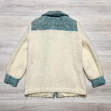 Vintage 50s Cameron Cream Mohair / Wool Zip Up Sweater Jacket - Small