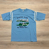 Vintage 80s Artex Andrews AFB / Air Force One Presidential Blue Ringer T-Shirt - Sm/Med