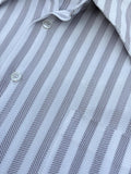 Vintage 70s Mira Knit White / Maroon Herringbone Stripe Button Up (S/M)