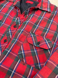 Vintage 80s/90s Red Colman Plaid Flannel Quilt-Lined Jacket / Shacket - XL/XXL
