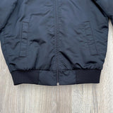 Vintage 80s Black & Silver Western Satin Bomber By Boone Industries - Made in USA - Womens Small
