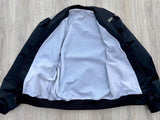 Vintage 80s Black & Silver Western Satin Bomber By Boone Industries - Made in USA - Womens Small