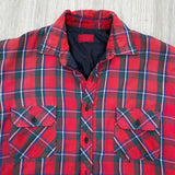 Vintage 80s/90s Red Colman Plaid Flannel Quilt-Lined Jacket / Shacket - XL/XXL