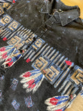 Vintage 90s Western Plains Trading Co. Button-Up Shirt with Native American / Tribal Print - Medium