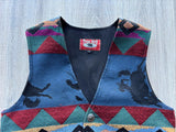 Vintage 90s True Grit Rodeo Southwestern Tapestry Aztec Vest - Medium