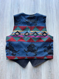 Vintage 90s True Grit Rodeo Southwestern Tapestry Aztec Vest - Medium