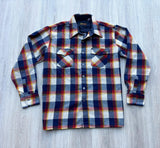 Vintage 60s Bold Plaid Flannel Button Shirt Up by HiGear  - Large