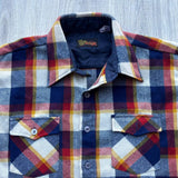 Vintage 60s Bold Plaid Flannel Button Shirt Up by HiGear  - Large