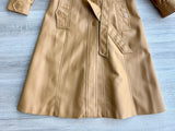 Vintage 70s Vinyl Butterscotch Trench Coat by Bottom Line - Small