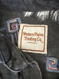 Vintage 90s Western Plains Trading Co. Button-Up Shirt with Native American / Tribal Print - Medium