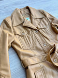Vintage 70s Vinyl Butterscotch Trench Coat by Bottom Line - Small