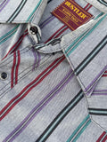 Vintage 80s Rustler Blue / White Striped Pearlsnap Shirt (Medium / Large)