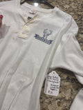 Vintage 90s White Thermal “I like big bucks” Henley/ Buffalo Shirts - Small