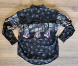 Vintage 90s Western Plains Trading Co. Button-Up Shirt with Native American / Tribal Print - Medium