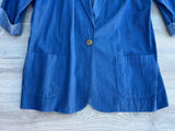 Vintage 90s Denim Duster Coat – Embroidered Cactus Western Jacket