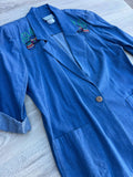 Vintage 90s Denim Duster Coat – Embroidered Cactus Western Jacket