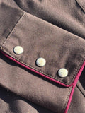 Classic Y2K Women's Panhandle Slim Brown / Maroon Pearl Snap Shirt - Medium