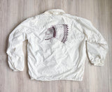 Vintage 70s White Native American / Chief Headdress / Windbreaker Jacket - Med/Lrg