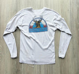 Vintage 90s White Thermal “I like big bucks” Henley/ Buffalo Shirts - Small