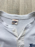 Vintage 90s White Thermal “I like big bucks” Henley/ Buffalo Shirts - Small