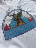 Vintage 90s White Thermal “I like big bucks” Henley/ Buffalo Shirts - Small