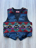 Vintage 90s True Grit Rodeo Southwestern Tapestry Aztec Vest - Medium